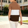thumbnail image 7 of akafmk Boys School Uniform Shirts Short Sleeve Collared Shirt Colorblock Breathable Athletic Shirt Casual Summer Tops, 5-15Y, 7 of 7