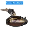 thumbnail image 3 of Women's Genuine Leather Coin Purse Mini Pouch Change Wallet with Keychain-Black, 3 of 6