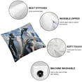 thumbnail image 4 of PIKWEEK 2PCS Throw Pillow Covers  Square Pillowcases Covers Penguin Parents Modern Cushions Covers for Couch Bed Living Room Farmhouse Decor White, 4 of 6