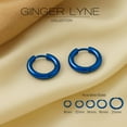 thumbnail image 3 of Stainless Steel Hoop Earrings by Ginger Lyne Huggie Style for Lobe Cartilage Piercing Body Jewelry, 3 of 8