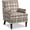 Striped Brown, variant on Brown Striped Accent Chair for Living Room Bedroom - Comfy Cotton Linen Reading Chair, Coastal Nautical Armchair with Solid Wood Legs, Easy Assembly