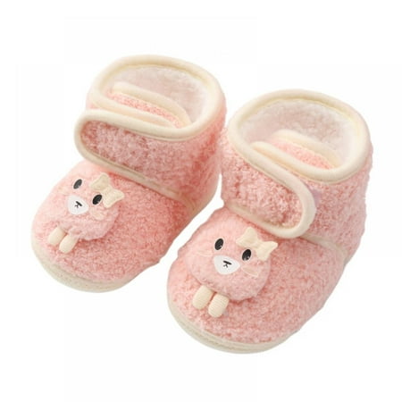 

Newborn Infant Baby Girl Boy Cotton Booties Stay On Sock Slippers Soft Bedroom Shoes Non-Skid Ankle Boots With Grippers Toddler Crib Warm Shoe First Walker Birthday Shower Gift