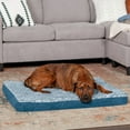 thumbnail image 4 of FurHaven Pet Products Two-Tone Faux Fur & Suede Deluxe Memory Foam Pet Bed for Dogs & Cats - Marine Blue, Large, 4 of 13