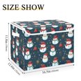 thumbnail image 3 of Large Lidded Bin Foldable Storage Baskets Christmas Snowmans Boxes Cubes Lids with 2 Handles for Home Bedroom Office 16.5"x12.6"x11.8", 3 of 7