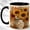 Black, variant on Sunflower Vase Coffee Mug, Autumn Floral Mug, Ceramic 11 oz