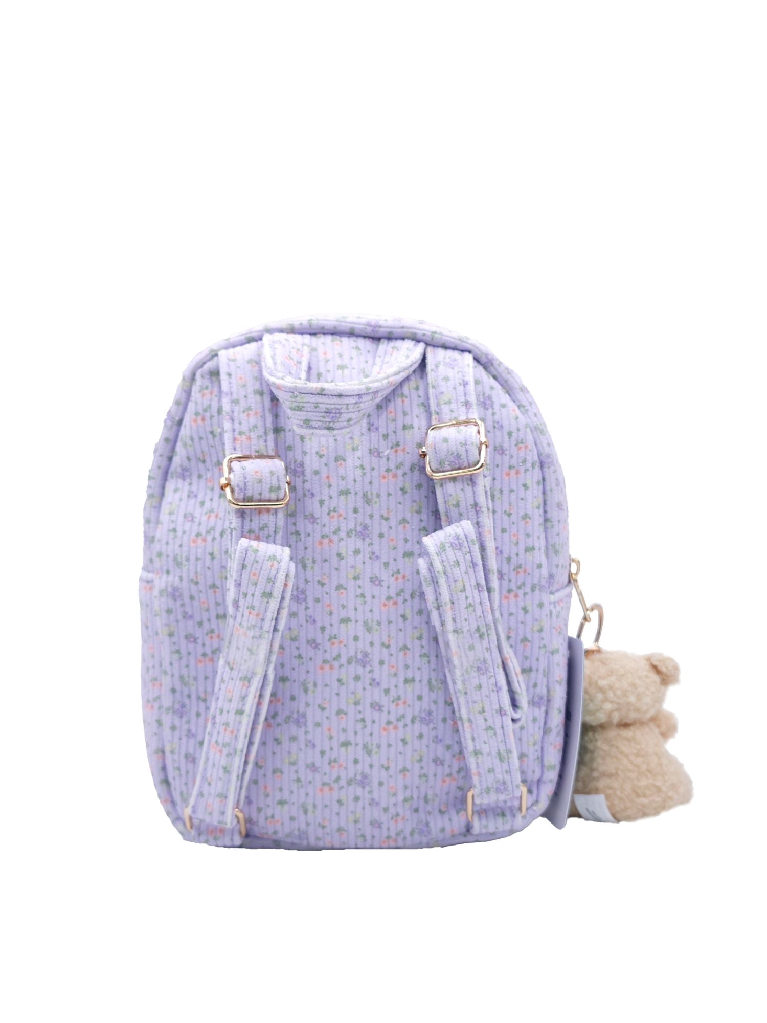 Wonder Nation Girls Mini Backpack with Keychain, Floral Lavender