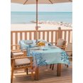 thumbnail image 2 of Outdoor Tablecloths with Umbrella Hole & Zipper, Coastal Anchor Blue 54x80 Inch Tablecloth Rectangle, Summer Beach Nautical Coral Starfish Waterproof Table Cloth, Patio/Pool/Picnic Table Covers, 2 of 8