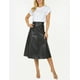 thumbnail image 5 of Falda midi vinipiel color Vino AMAD Casual para mujer talla M, 5 of 5