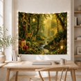 thumbnail image 5 of Lit Candle Forest with Festive Gentle Stream Flows, Cozy Farmhouse for Farmhouse Decor Lovers, Aesthetic Wall Decor, Christmas Gift, Tapestry Wall Hanging for Dorm and Living Room, 5 of 7