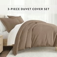 thumbnail image 5 of Noble Linens 3-Piece Taupe Duvet Cover Set, Full/Queen, 5 of 8