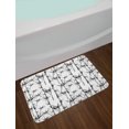thumbnail image 2 of Bamboo Print Bath Mat, Exotic Plants Stems Jungle Rainforest Foliage Tropic Vibes, Plush Bathroom Decor Mat with Non Slip Backing, 29.5" X 17.5", Charcoal Grey and White, by Ambesonne, 2 of 2