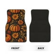 thumbnail image 2 of Lsque Autumn Pumpkin Leaves Print 4-Piece Floor Mats, Heavy-Duty Rubber Liners, Anti-Slip Design, All-Season Automotive Protection, Vehicles, Cars, Trucks, and SUVs, 2 of 7