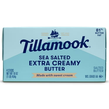 Tillamook Extra Creamy Salted Butter Sticks, 4 Count 16 oz