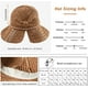 thumbnail image 4 of Sombrero plegable de paja plegable, gorra de verano con moño para mujeres niñas, correa ajustable (beige + caqui) brillar Electrónica, 4 of 6