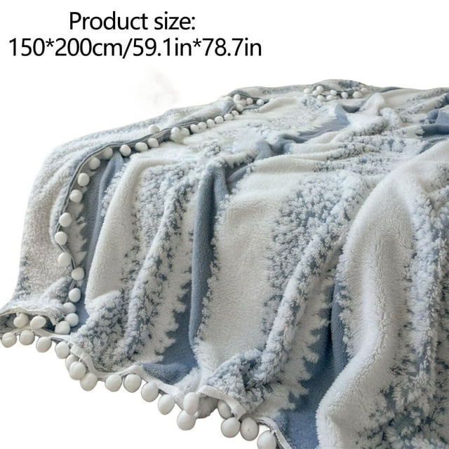 The office Blanket Cationic Two Color Jacquard Carpet - Moire Wool Sofa and office and Nap Blanket