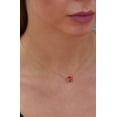 thumbnail image 4 of 18K Gold Plated Sterling January Lab Created Garnet Emerald Cut Birthstone Necklace in Box, 4 of 4