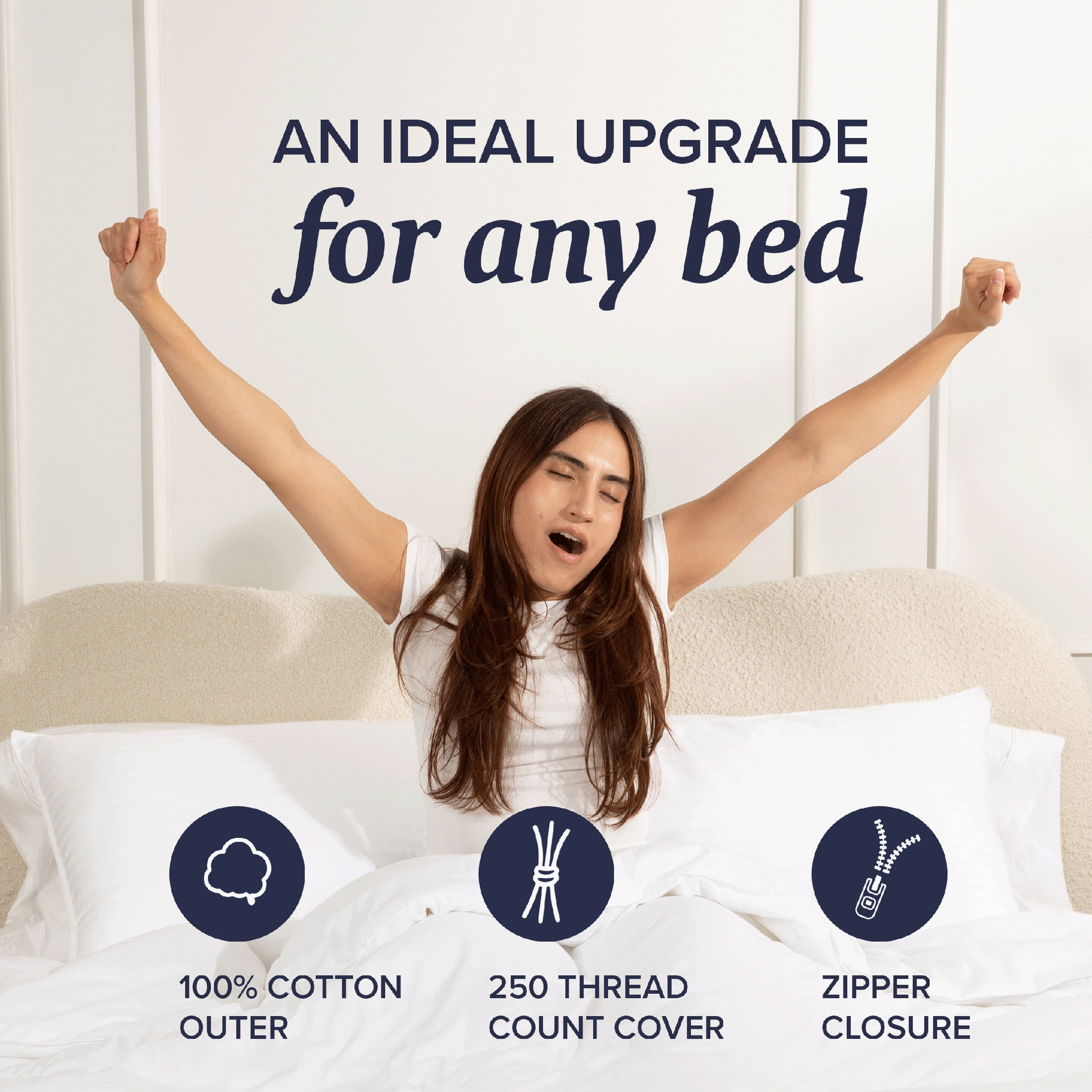 Beckham Hotel Collection Customizable Memory Foam Queen Pillow 1Pack, Adult
