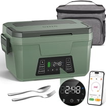 Vingud 80W Cordless Electric Lunch Box for Adults, APP Control Heated Lunch Box Food Warmer 9000mAh Rechargeable Self Heating Lunchbox For Office&Outdoor, Christmas White Elephant Gifts
