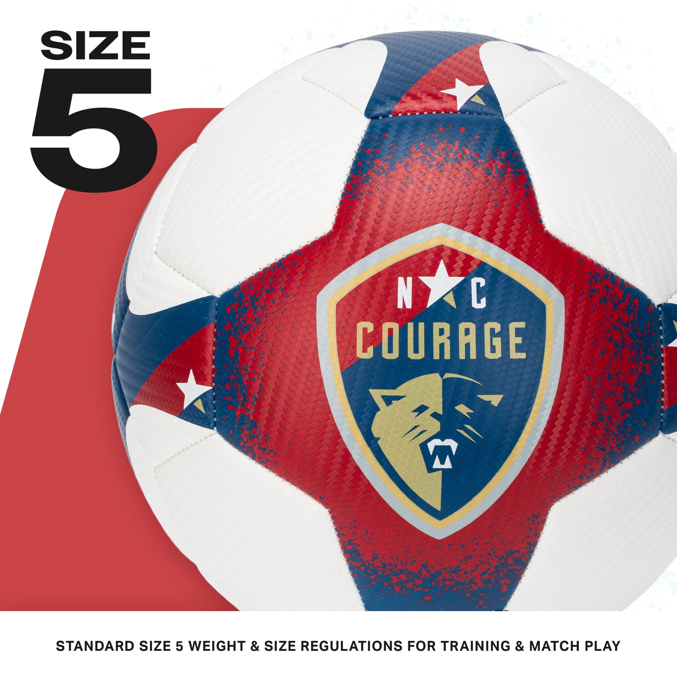 Franklin Sports NWSL North Carolina Courage Soccer Ball - Official Size 5 Soccer Ball - Regulation Size + Weight Soccer Ball for Kids + Adults - Boys + Girls Soccer Ball - Air Pump Included