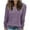 Purple, variant on BXINGOHAI Women's V Neck Sweaters Solid Color Long Sleeve Pullover Tops Button Knit Sweater 2024 Fashion Daily Tops Today Sales Army Green,XXXL