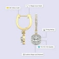 thumbnail image 2 of Diamond Dangle Earring | 2 Carat IGI Certified Cushion Shape Lab Grown Diamond Dangle | 14K in Yellow Gold | Lyra Halo Lab Diamond Earrings | Prong Setting | FG-VS1-VS2 Quality | Friendly Diamonds, 2 of 6