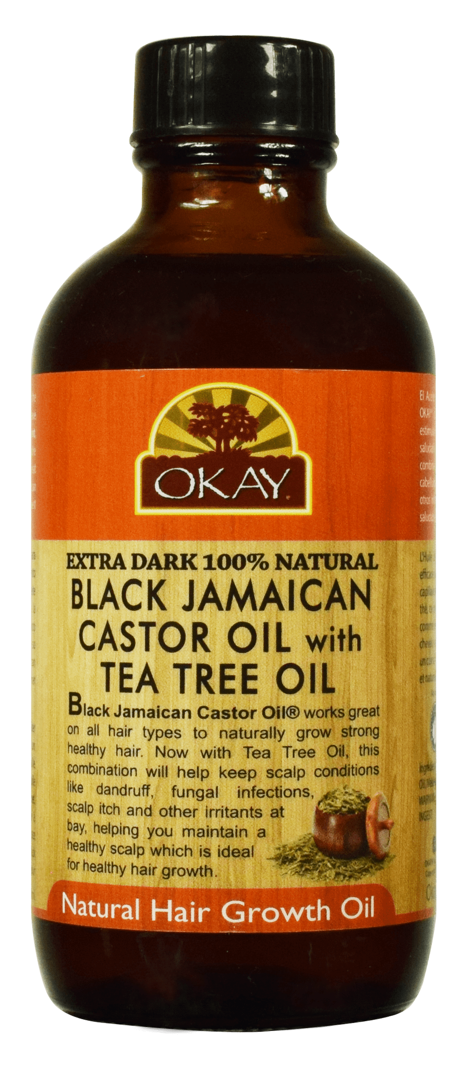 Okay Xtra Dark Black Jamaican Castor Oil With Tea Tree Oil, 4 Oz