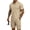 Khaki, variant on Men's Linen Blend Button Down Shirt and Cargo Shorts Set Casual Summer Beach Outfit Army Green 2XL