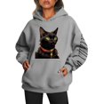 thumbnail image 1 of toraway Womens Sweatshirt Jacket with Snaps Ms Popular Logo To The Letters Sleeve Hooded M, 1 of 4