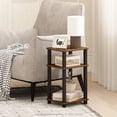 thumbnail image 7 of Furinno Just 3-Tier Turn-N-Tube End Table, 1-Pack, Amber Pine/Black, 7 of 7