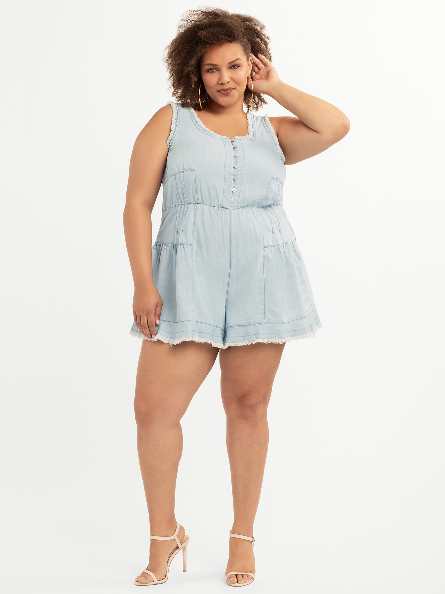 Jessica Simpson Women's Plus Harlee Romper, Sizes 0X-4X