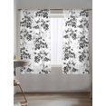 thumbnail image 5 of Sheer Curtains 72 Inches Long 2 Panels Set for Bedroom, Black Gray Fruit Semi Sheer Curtains for Windows, Vintage Plant Nature Botanical Flower Voile Window Treatments Rod Pocket Curtain, 5 of 7