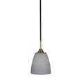 thumbnail image 1 of Paramount 1 Light Mini Pendant In Matte Black And Brass Finish With 8" Gray Matrix Glass, 1 of 1