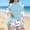 Multicolor J, variant on SGFCWSX Girls Rash Guard Swimsuit, Kids 2-Piece Long Sleeve Crew Neck Top and Gradient Shorts, UPF Sun Protection Bathing Suit Multicolor Size 10-11 Years