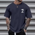 thumbnail image 2 of Black T Shirts Mens Xl Quarter Sleeve Big & Tall Plus Size Tees Comfy Gradient Round Neck Summer Casual Vacation Basic Shirts, 2 of 5