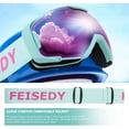 thumbnail image 6 of FEISEDY Ski Goggles, OTG Snow Sport Goggles for Adult Youth, Anti-Fog UV400 Protection Bendable Dual-Lenses B2961, 6 of 15