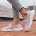 thumbnail image 4 of HEWUQI Orthopedic Shoes for Women Wide Width Breathable Lightweight Orthopedic Slip on Slides Non Slip Low Arch Support Shoes Walking Sneakers d-Purple Size 9, 4 of 7