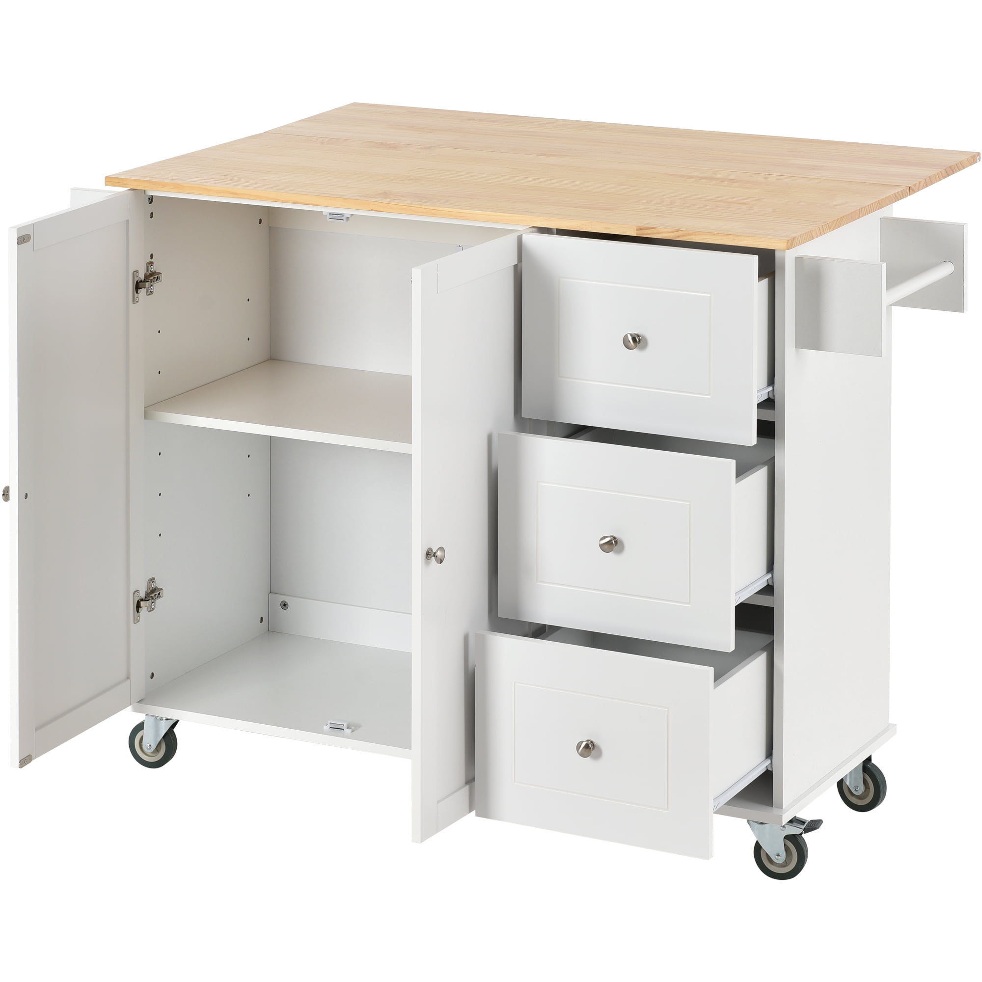 Homy Casa Rolling Garage Storage Cabinet, 52.7" Mobile Utility Workbench with Drawers and Doors
