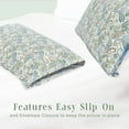 thumbnail image 3 of Elegant Comfort Ultra Soft Set of 2 Floral Pint Pillowcases - 1500 Series Hotel Quality Microfiber, Soft and Smooth Envelope Closure 2-Piece Pillow Covers - Standard/Queen, Paisley Teal, 3 of 7