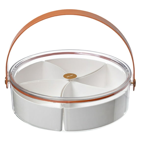 VERDANVERSE White Divided Snack Plate for Party and Family Use with Practical Multi Section Design