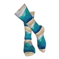 thumbnail image 4 of Honeii Beach Print Calf Socks Sports Socks Seamless Toe, Trouser Socks,Knee High Long Socks for Women and Men-One Size, 4 of 8