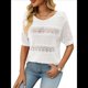 thumbnail image 2 of Suéteres de Punto de Cuello Redondo y Corta para Mujer, de Verano, Color , Talla S, 2 of 7
