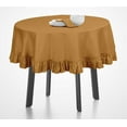thumbnail image 2 of Vargottam Ruffle Tablecloth Kitchen Dining Tabletop Cover Decoration Cotton Solid Table Cover Round, Light Brown-64 Inches Diameter, 2 of 9