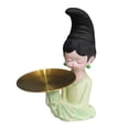 thumbnail image 2 of Adorno de niña antigua china moderna, decoración de almacenamiento, artesanía, estatua artística para con bandeja, 2 of 9