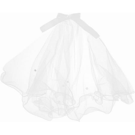 Dog Wedding Veil Costume Black Polyester Plastic Imitation Pearl Pet Dogs Hair Headwear Dress Bride Veils White