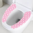 thumbnail image 3 of 2PCS Toilet Cover Seat Cushion Household Accessories Adult Plush Self-adhesive Warm Pad Convenience Home Supplies Pink, 3 of 10