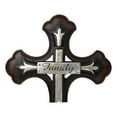 thumbnail image 4 of Large 19" H Faux Wooden Family Fleur De Lis French Lily Motif Wall Cross Decor, 4 of 8