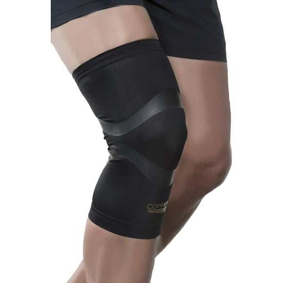 Copper Fit Pro Series Genouillère de Compression, Noir avec Garniture en Cuivre, Grand, Emballage Peut Varier