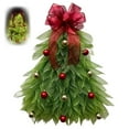 Christmas Tree Wreath Handmade Xmas Tree Garland with Bow Ball
