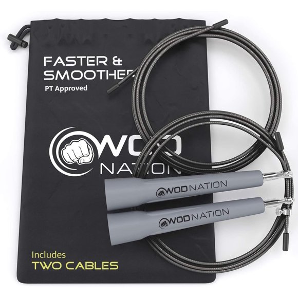 Cuerda para saltar ajustable de velocidad gris WOD Nation