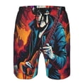 thumbnail image 3 of Pofeuu Rock Skull Singer Prin Men's Swim Trunks Quick Dry Bathing Suit Swimming Board Shorts Mesh Lining Beach Swimwear-Medium, 3 of 6